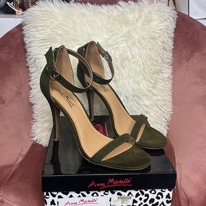 Olive Single Strap heels